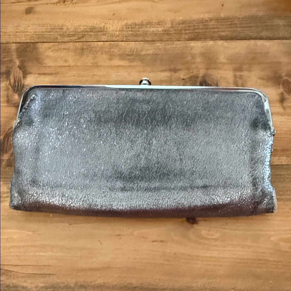 HOBO Metallic Silver Clutch